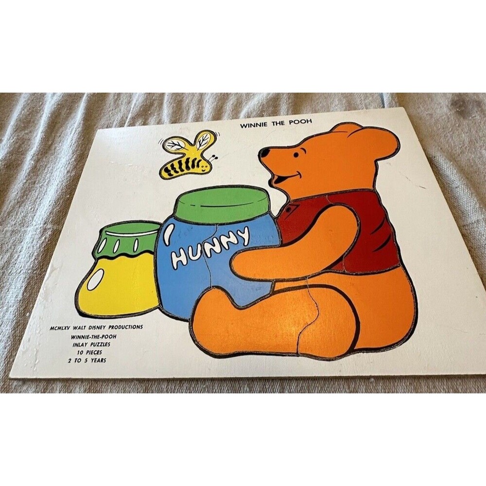 Vintage Inlay Puzzle WInnie the Pooh 1965 Winnie the Pooh Walt Disney